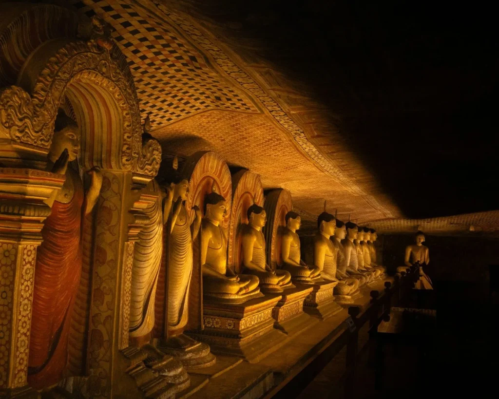 Dambulla cave temple murals Sri Lanka safari and nature tour 13 days
